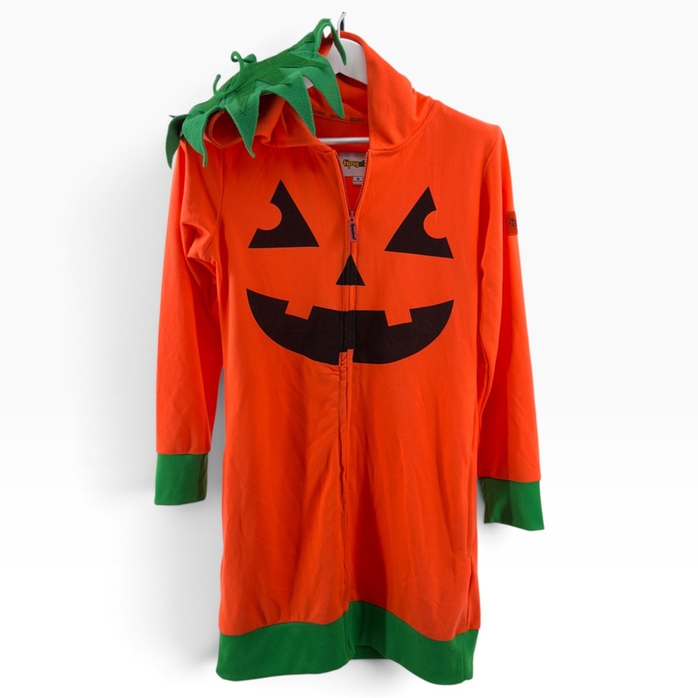 🎃 Tipsy Elves Pumpkin Costume Dress Jack-O-Lantern Orange Hooded Costume Size M